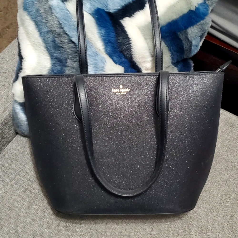 Kate Spade Black Metallic Glitter Sparkle Purse